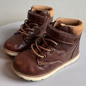 Stride Rite 360 Jack Kid’s Machine Washable Brown Faux Leather Boots. Sz 8
